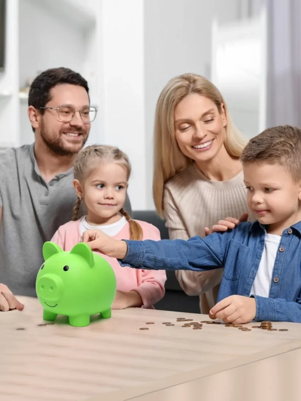 Piggy Bank, Coin Bank for Boys and Girls, Children's Plastic Shatterproof Money